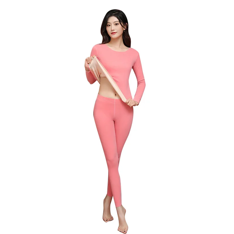 Winter Hot Selling Heated Thermal Underwear Long Sets For Unisex Solid Smoothly Stretch Heated Pajamas Set