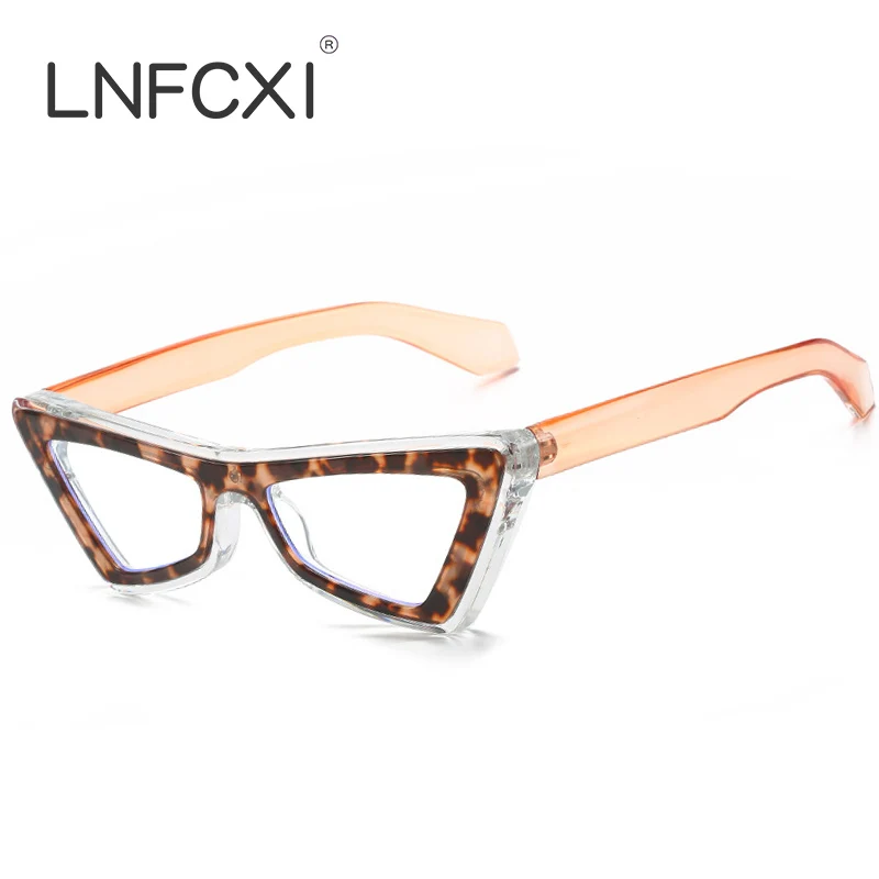 

LNFCXI New Cat Eye Frame Anti-Blue Plastic Spectacle Frame Anti-Fatigue Computer Eyewear Frame for Men Women Glasse Eyeglasses