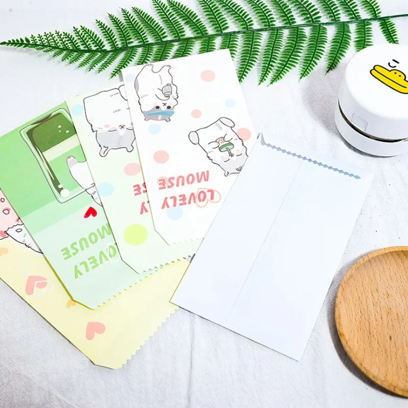 

100pcs Blessing Letter Written Greeting Kawaii Animal Business Invitation Student Stationery Greeting Card Envelope Wholesale