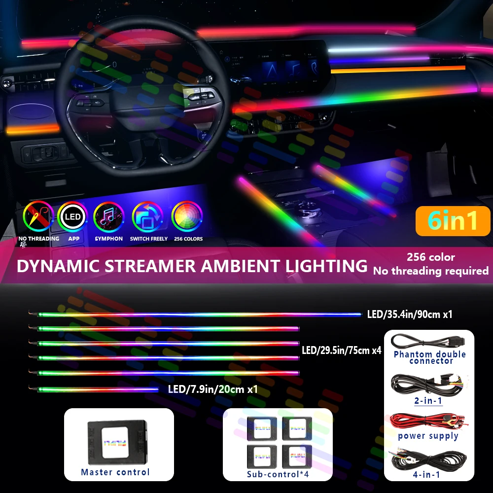 Подходит для 2010-2024 BMW 3 серии 5 7 X1X3X5X6 специальный цвет LEDRGB акриловая атмосферная