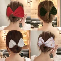 1pc hair band women hair styling colorful plant pattern hair bun maker ponytail holder hair accessories 2021