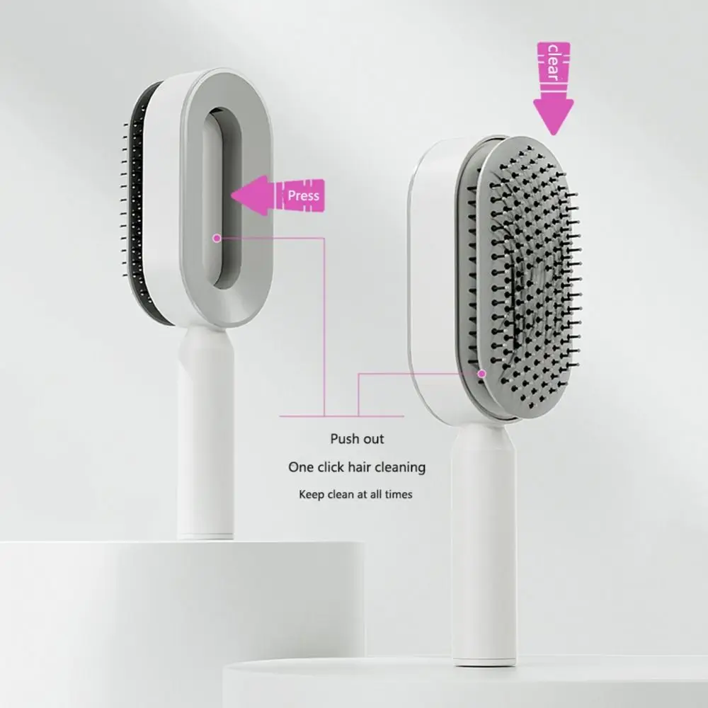 

Curly Anti-Static Travel Supplies Dry Self-cleaning Massage Comb One-Key Quick Air Bag Hairbrush Scalp Massage Comb