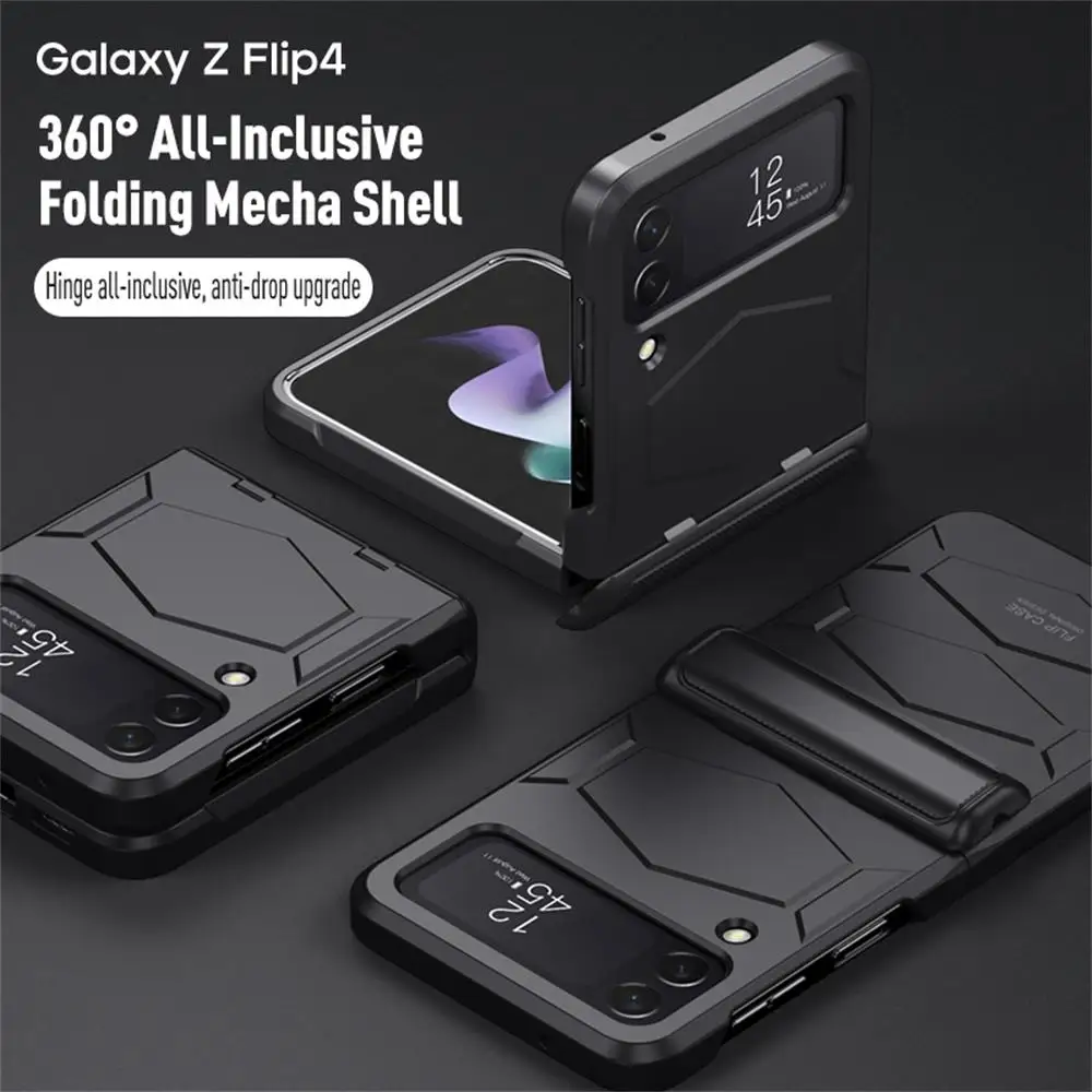 For Samsung Galaxy Z Flip 4 3 Case Luxury Skin-friendly Matte Folding Hinge All-inclusive Shockproof Protection Hard Back Cover