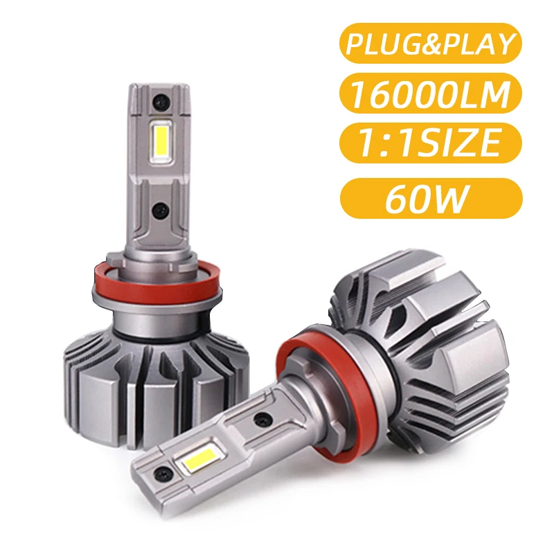 

S5 60W 8000LM H7 H11 H8 9005 9006 H1 светодиодный лампы H7 комплект передних фар противотуманных ламп H4 H7 H8 H11