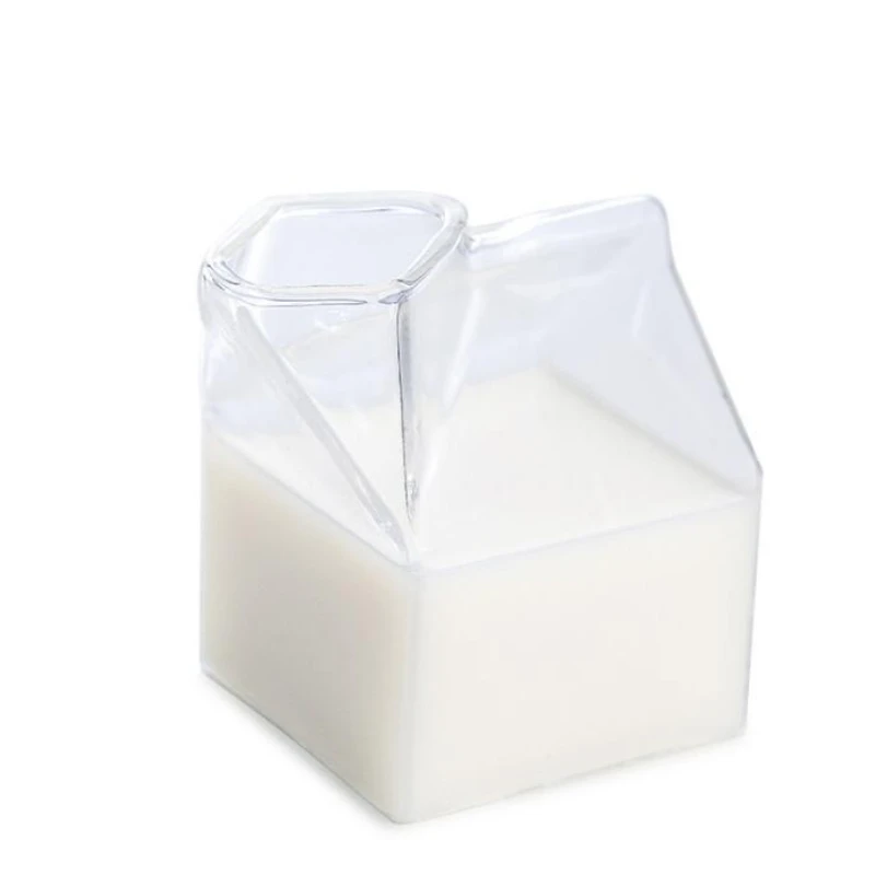 

Korean Glass Mug High Temperature Resistant High Appearance Level Milk Carton Coffee Cup Creative Christmas Birthday Gift