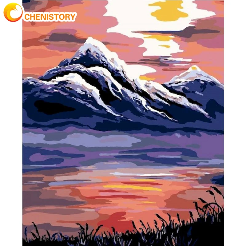 

CHENISTORY DIY Paint By Numbers For Adults Canvas Scenery Acrylic Paintings Coloring Drawing By Numbers Landscape Home Decor Art