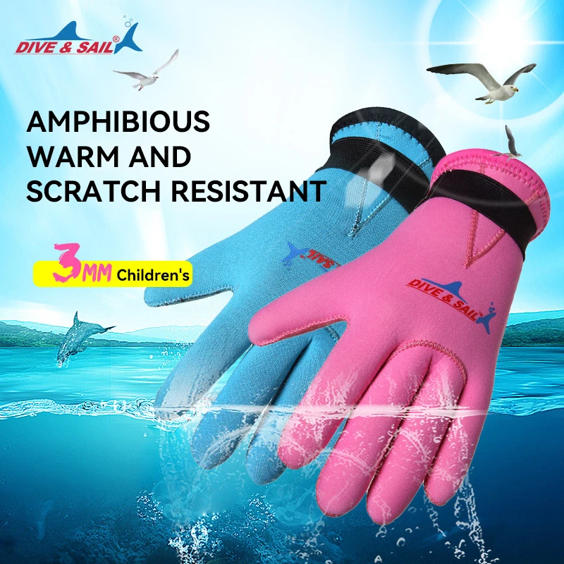 

3MM Children's Diving Gloves Kids Anti-scratch Anti-wear Drifting Swimming Surfing Gloves Warm Neoprene Snorkeling Hand Guard