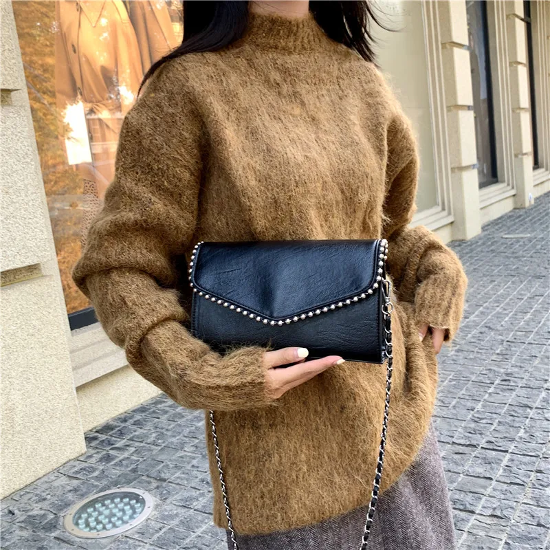 Vintage Messenger Bag PU Leather Small Shoulder Bags for Women 2023 Fashion Design Daily Female Crossbody Handbags and Purses