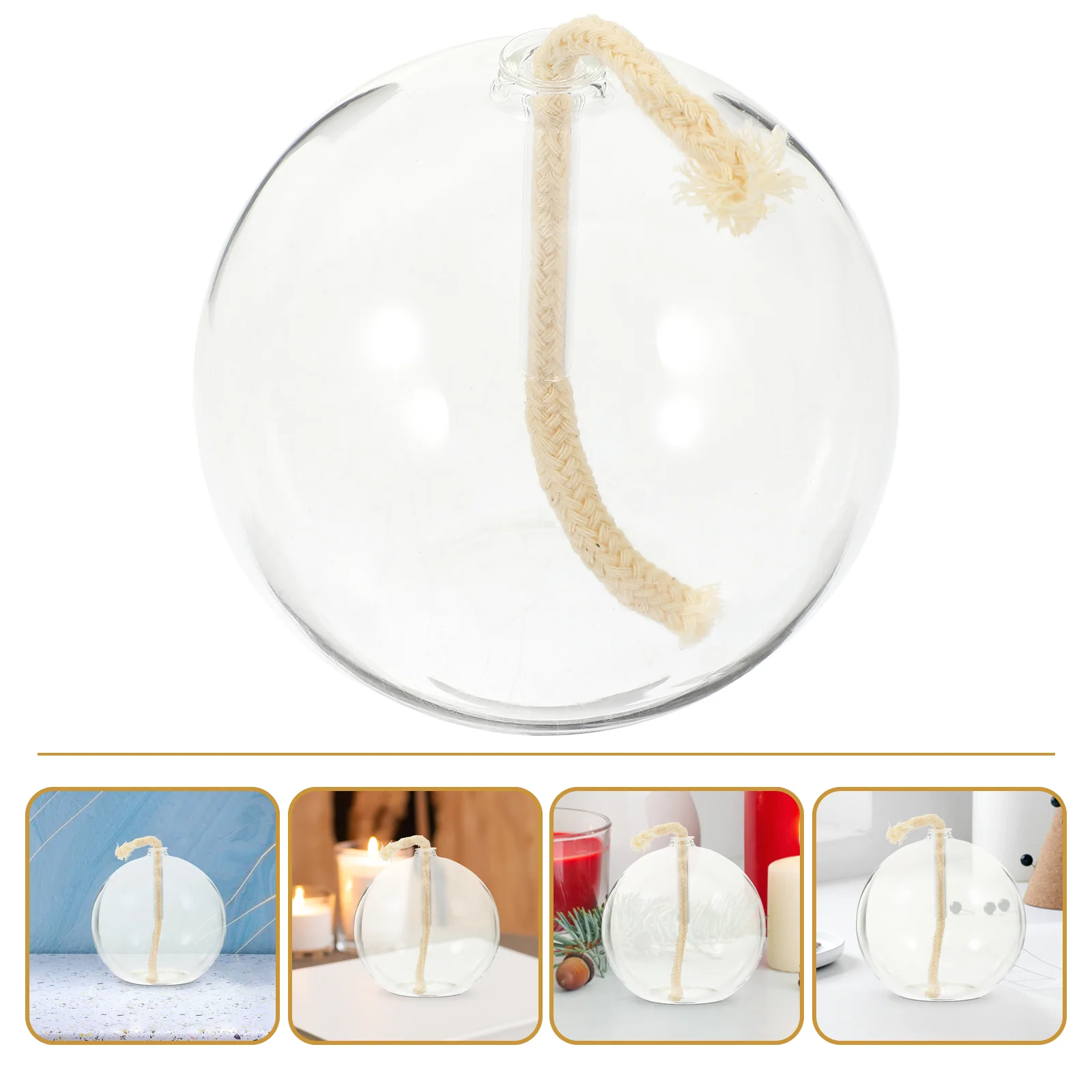 

1 Set Round Oil Lamp Transparent Decorative Kerosene Lamp Decor