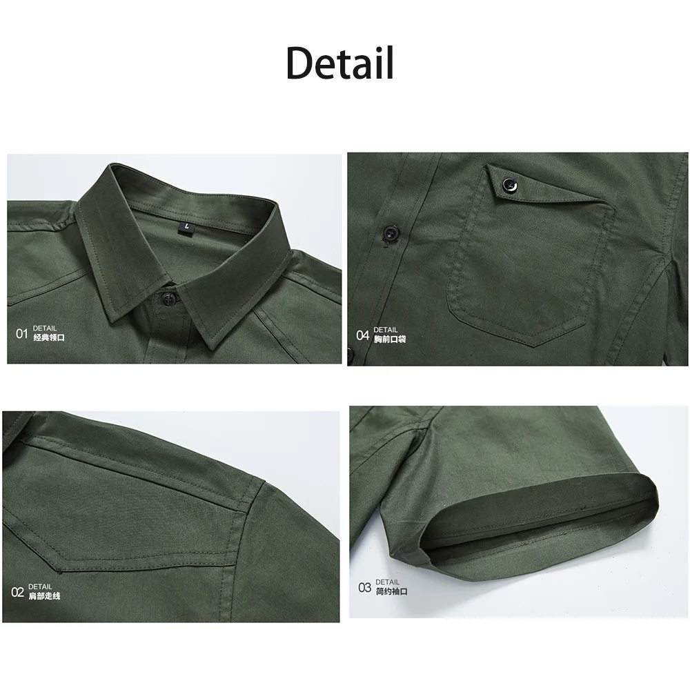 EUOW Tops 2022 Summer Brand Fashion Causal Cotton Lapel Short Sleeve Shirts High Quality Work Wear Fitted Men's Clothing M-5XL
