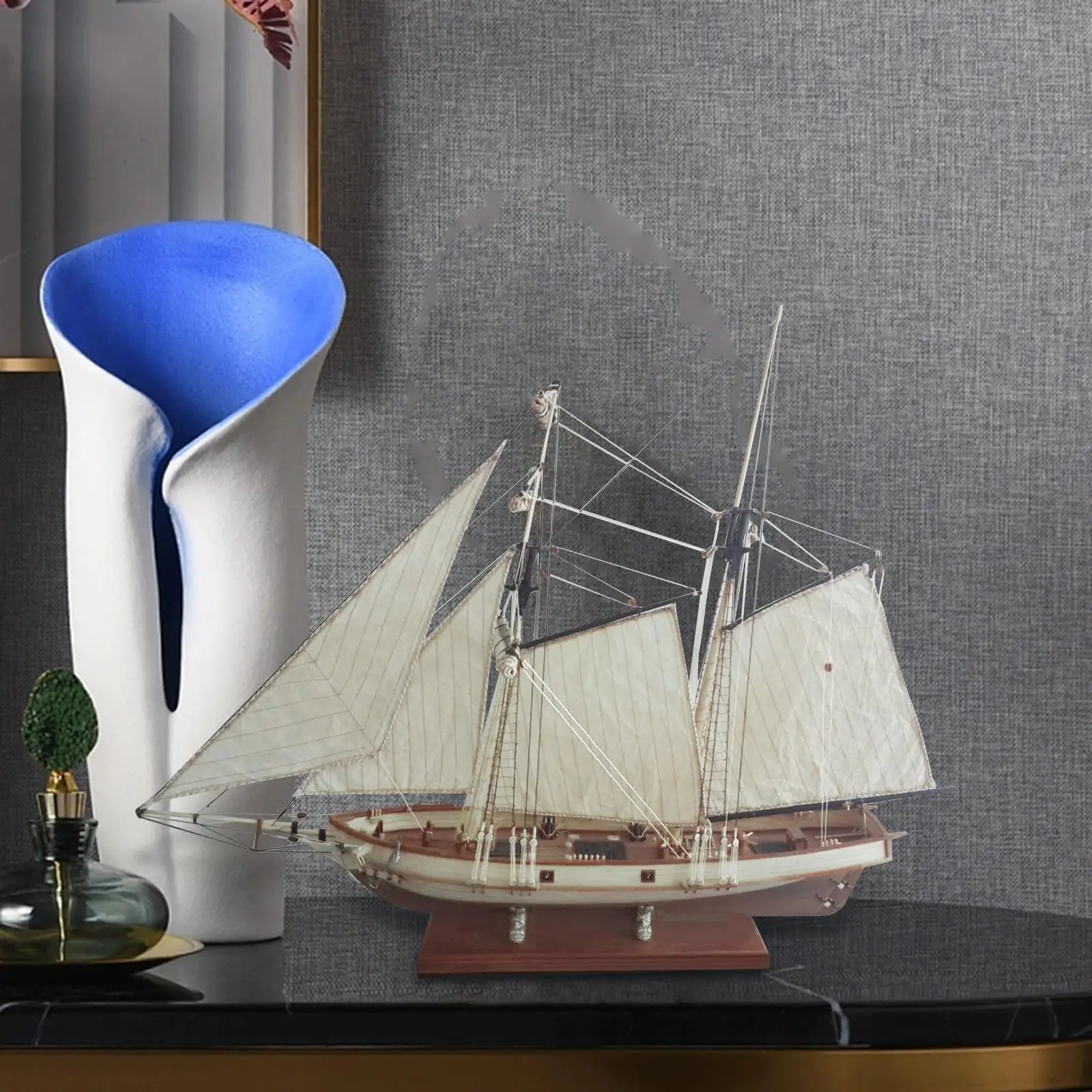 

Деревянная парусная лодка 1/70, необработанная винтажная модель корабля, пазл 3D «сделай сам» для дома, офиса, коллекционные предметы для детей и взрослых