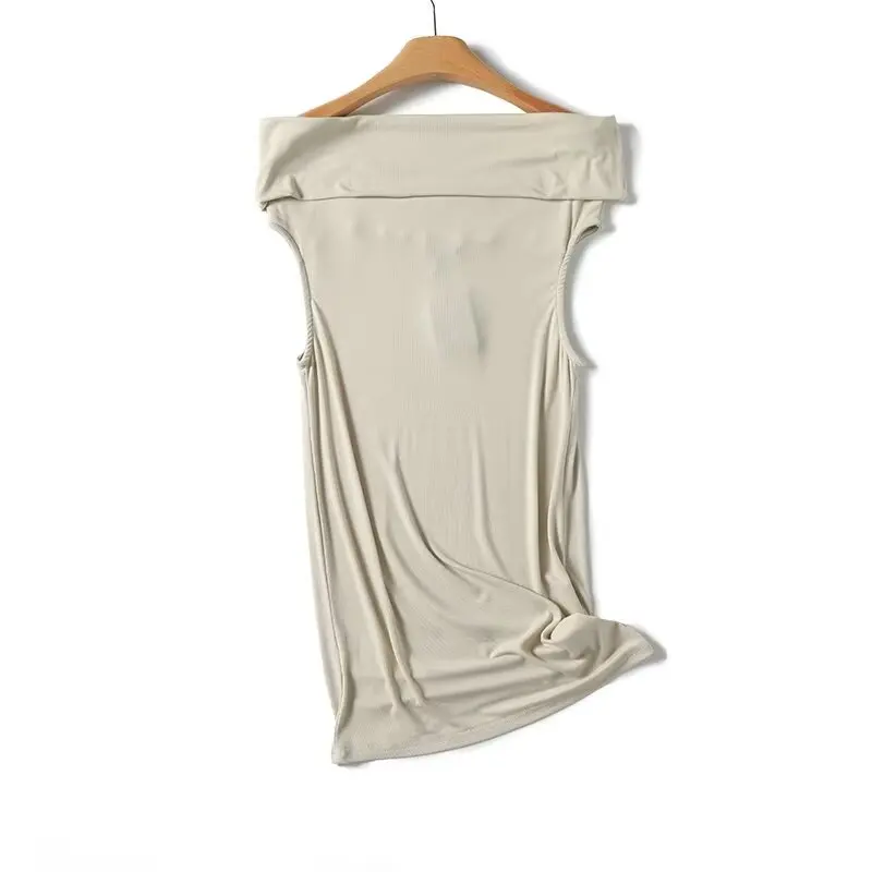 Maxdutti Летняя мода элегантная базовая с коротким рукавом 2024 французский