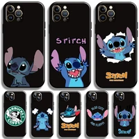 cartoon cute lilo stitch for apple iphone 13 12 11 pro max 12 13 mini x xr xs max se 6 6s 7 8 plus phone case black back