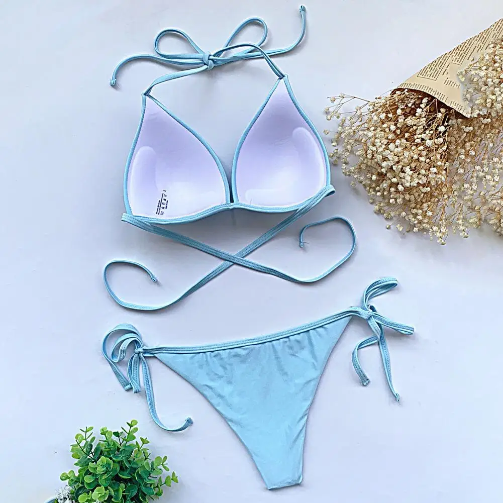 

Spaghetti Strap 1 Set Chic Low Waist Swimsuit Set Sexy Swimsuit Set Wearable for SPA