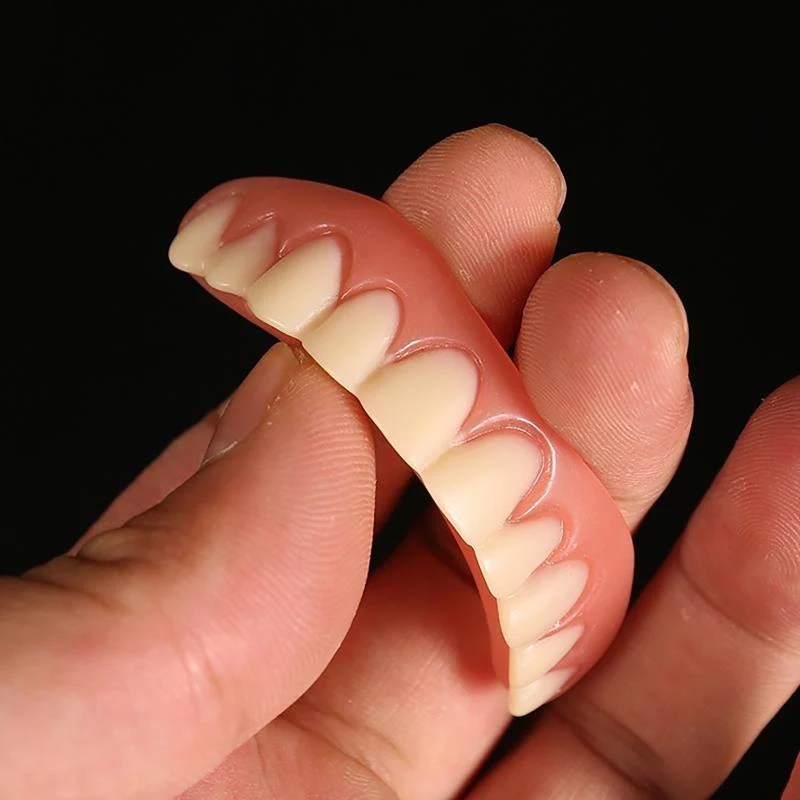 New False Teeth Silicone Upper Lower Veneers Teeth Braces Dentures Paste Dentures Temporary Fake Tooth Fake Teeth Whitening Tool