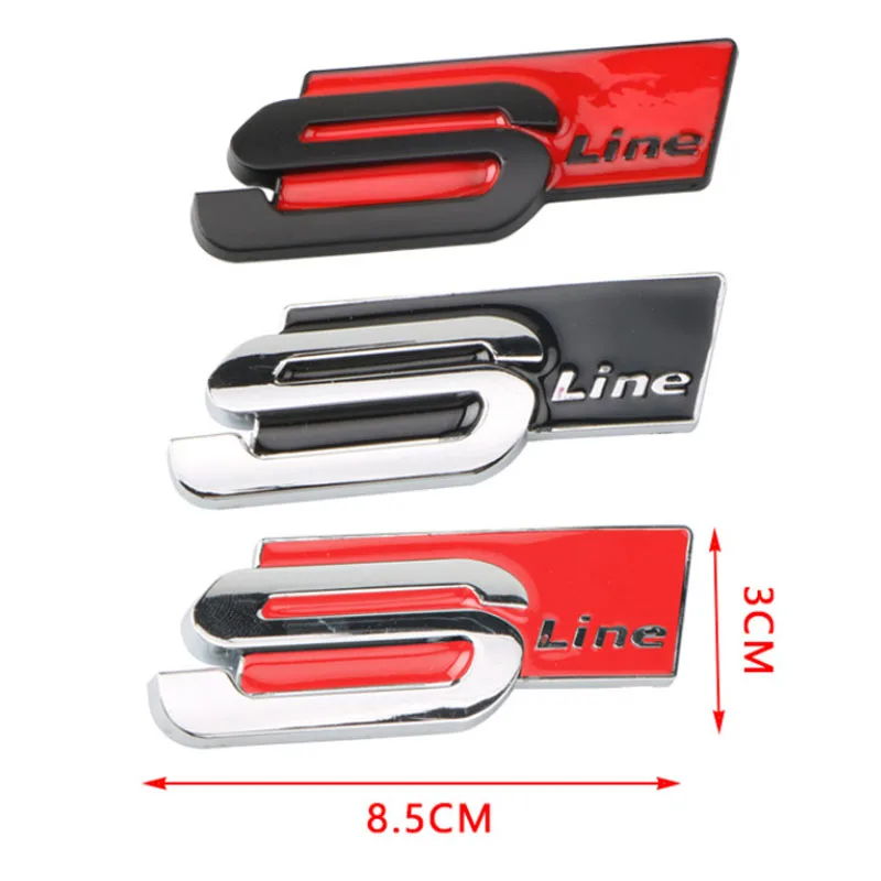 

Metal Car Accessories Sticker Emblem Decal for Audi SLine Logo A3 A4 A5 A6 A7 A8 S3 S4 S5 S6 S7 S8 Q3 Q5 Q7 Exterior Decoration