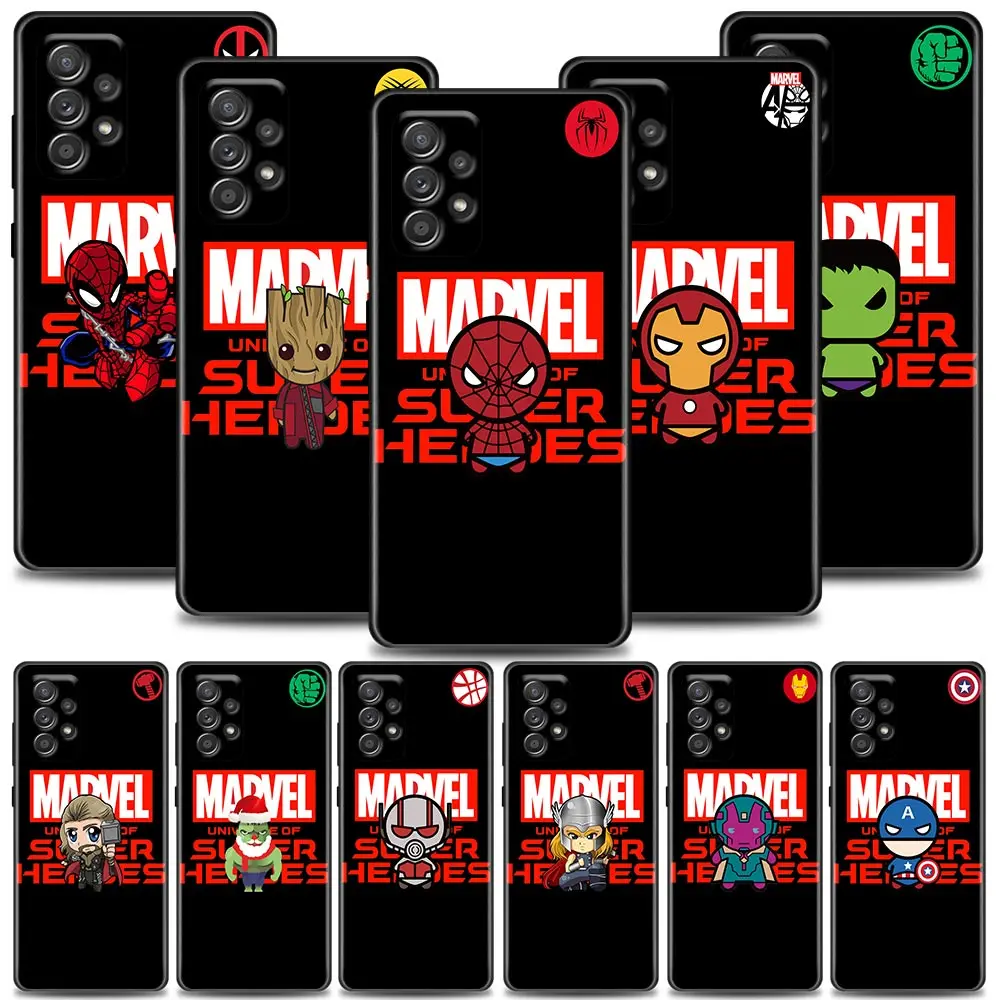 

Cartoon Avengers Marvel Heroes Capa Case for Samsung A73 A53 A33 A23 A52 A72 A22 A32 A12 A42 A71 A51 A91 A41 A31 A21S 4G 5G Case