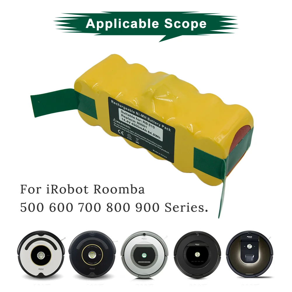 

Compatible with iRobot Roomba 500 510 530 550 560 600 700 760 610 770 620 570 580 550 800 original 14.4V 3500mah Ni MH battery