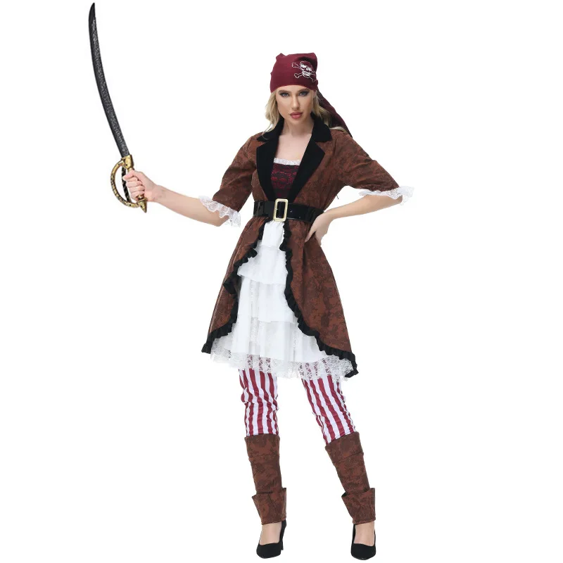 

Deluxe Halloween Captain Women Costume Pirate of the Caribbean Cosplay Captain Uniform Party Pirates Masquerade Fancy Dress