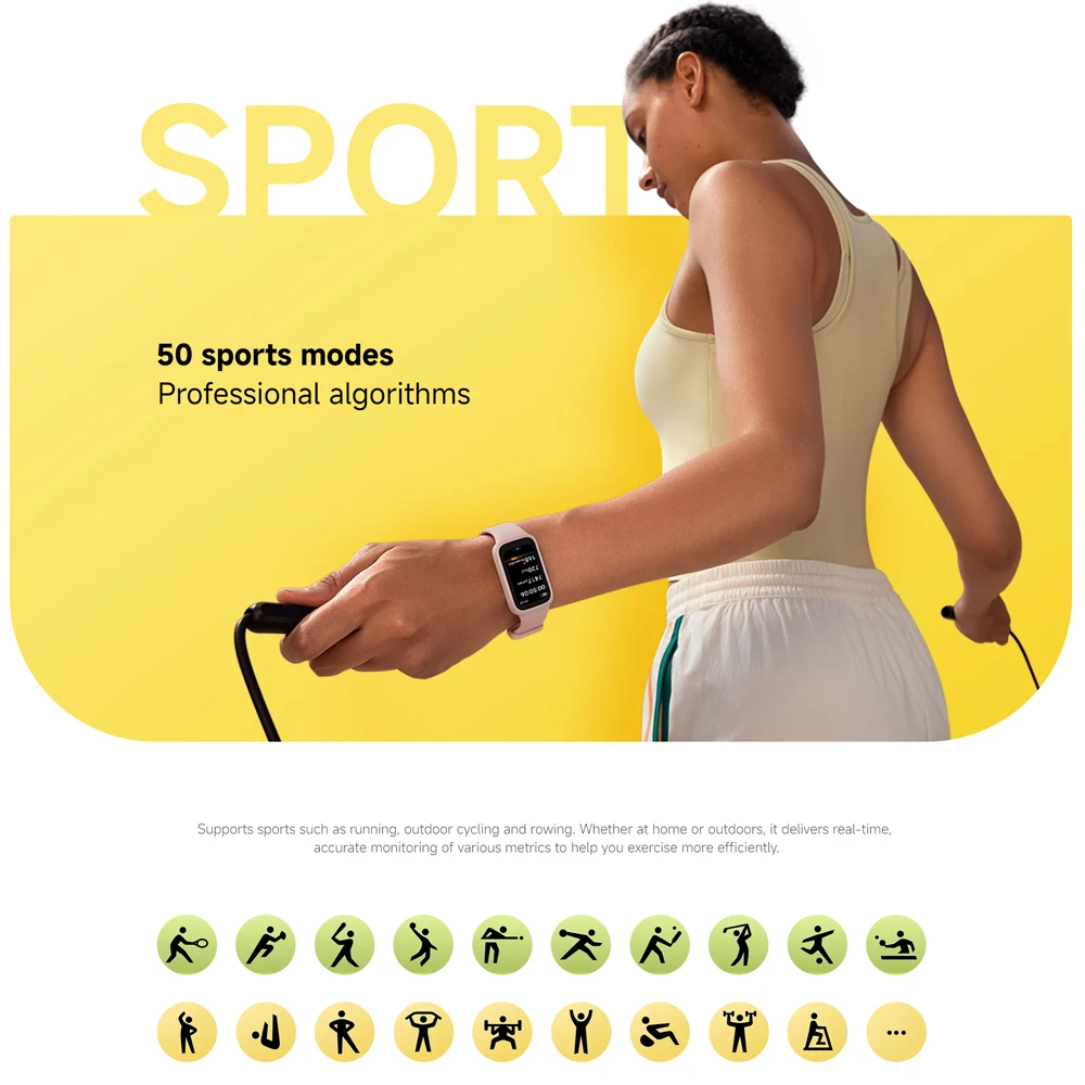 Глобальная версия Xiaomi Smart Band 9 Active 1,47-дюймовый TFT-дисплей Xiaomi Band 9 Active Mi Band 9 Active Срок службы батареи до 18 дней (art.: 3920d2d8938ec) - 3920d2d8938ec