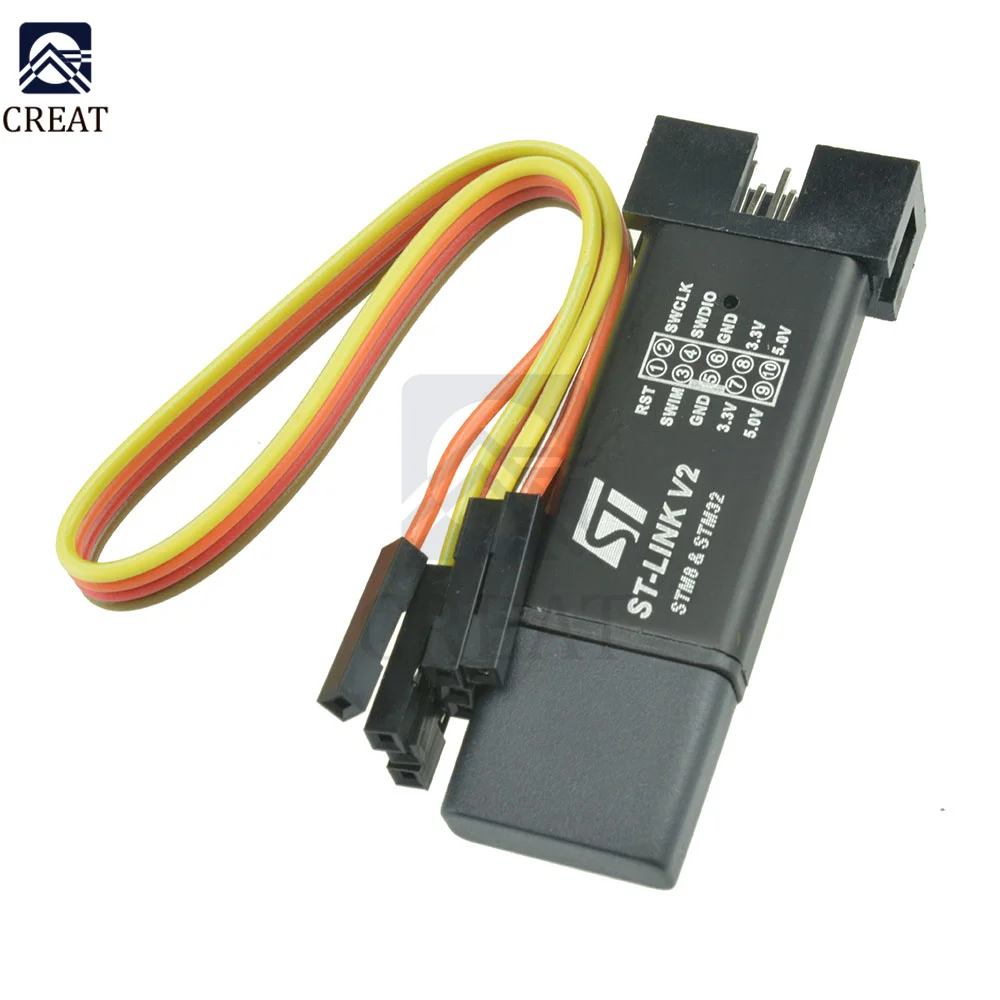 БЛОК ПРОГРАММИРОВАНИЯ оболочки ST-Link V2 Mini STM8 STM32 Эмулятор загрузчика с кабелем DuPont