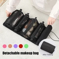 6colors 4 in 1 mesh multi function girls cosmetic storage women dismountable for travel foldable toiletry bag makeup organizer