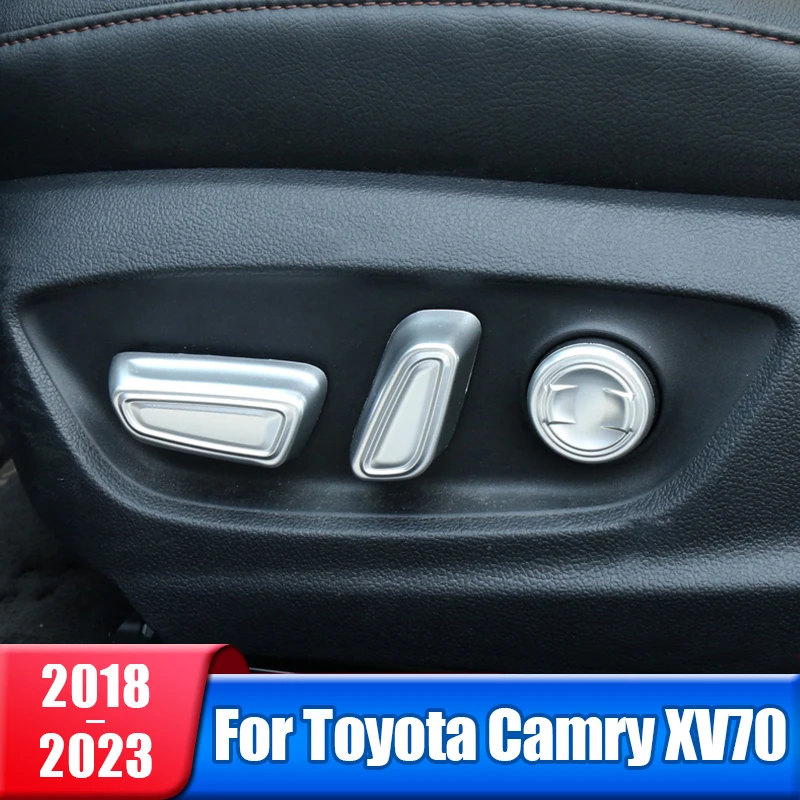 

Car Seat Adjustment Switch Knob Button Panel Cover For Toyota Camry 70 XV70 2018 2019 2020 2021 2022 2023 Hybrid Accessories