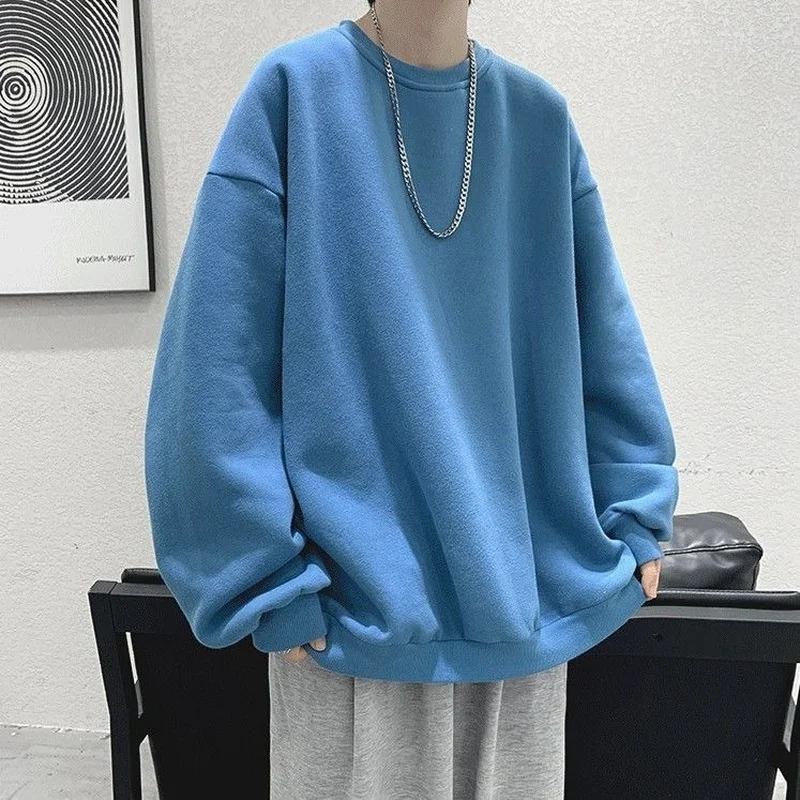 Мужские свитшоты с круглым вырезом простые универсальные теплые толстые