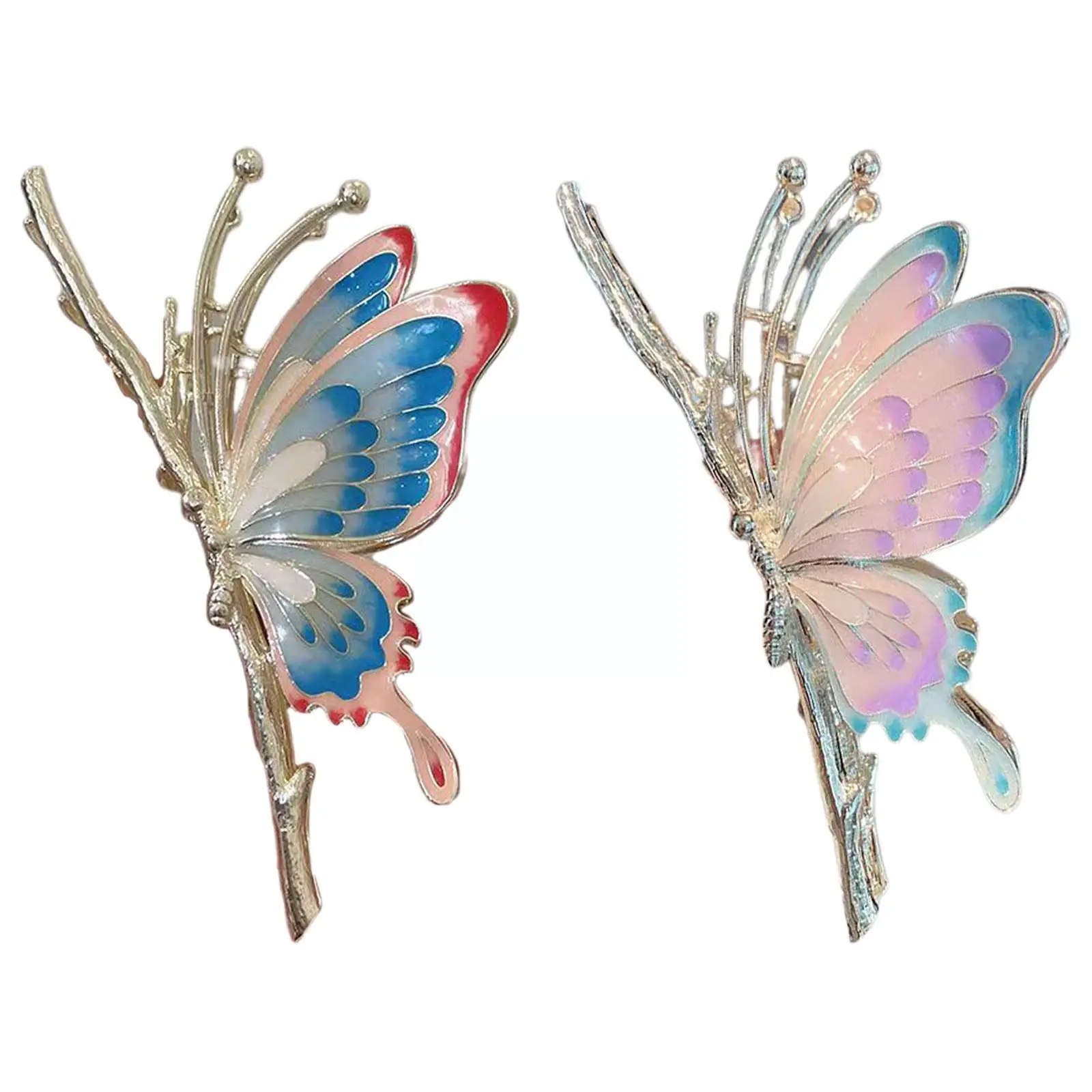 

Vintage painted Butterfly Women Hair Claws Luxury Hair Clips for Girl Crab Large Size Fashion Barrette Headwear Hair Access J2G5