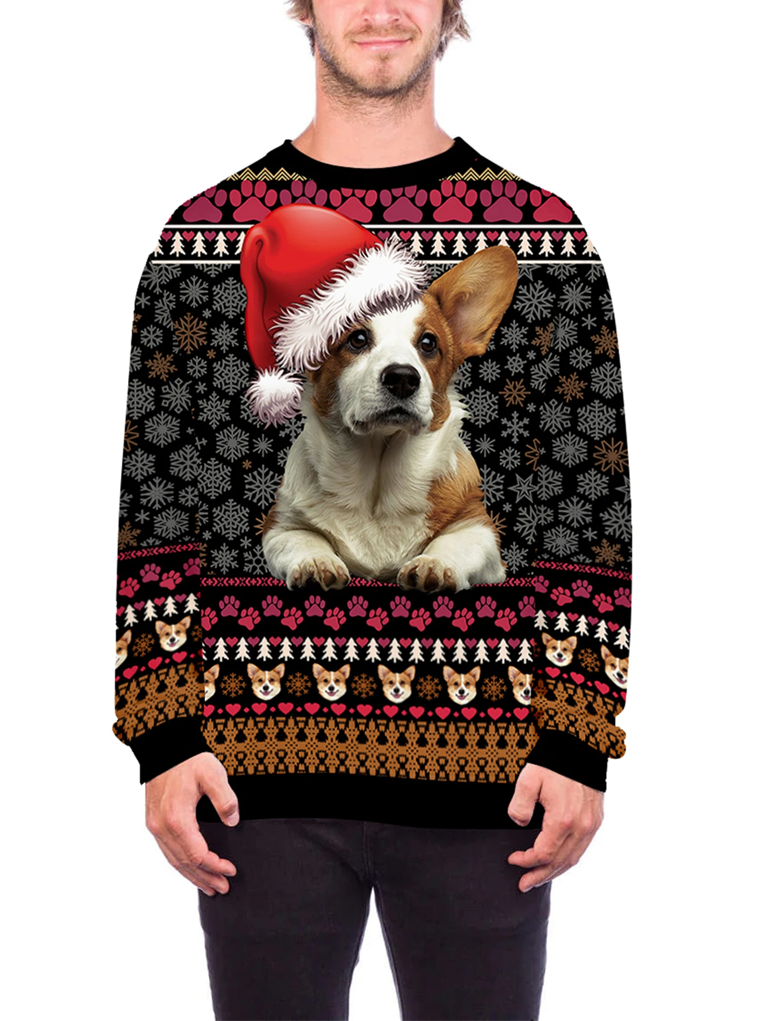 

Unisex Christmas Ugly Sweatshirt Men Women Cute Xmas Graphic Print Long Sleeve Crewneck Pullover Sweatshirt Jumper