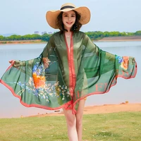 new design womens chiffon scarf summer beach shawl travel tulle cape print scarf sun protection headscarf free shipping