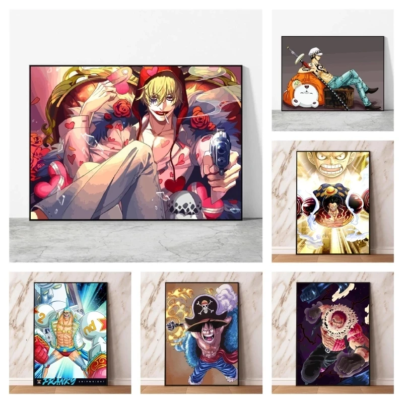 

Vinsmoke Sanji Canvas Monkey D. Luffy живопись цельный постеры печатные настенные художественные картины Trafalgar Law домашний декор с рамкой