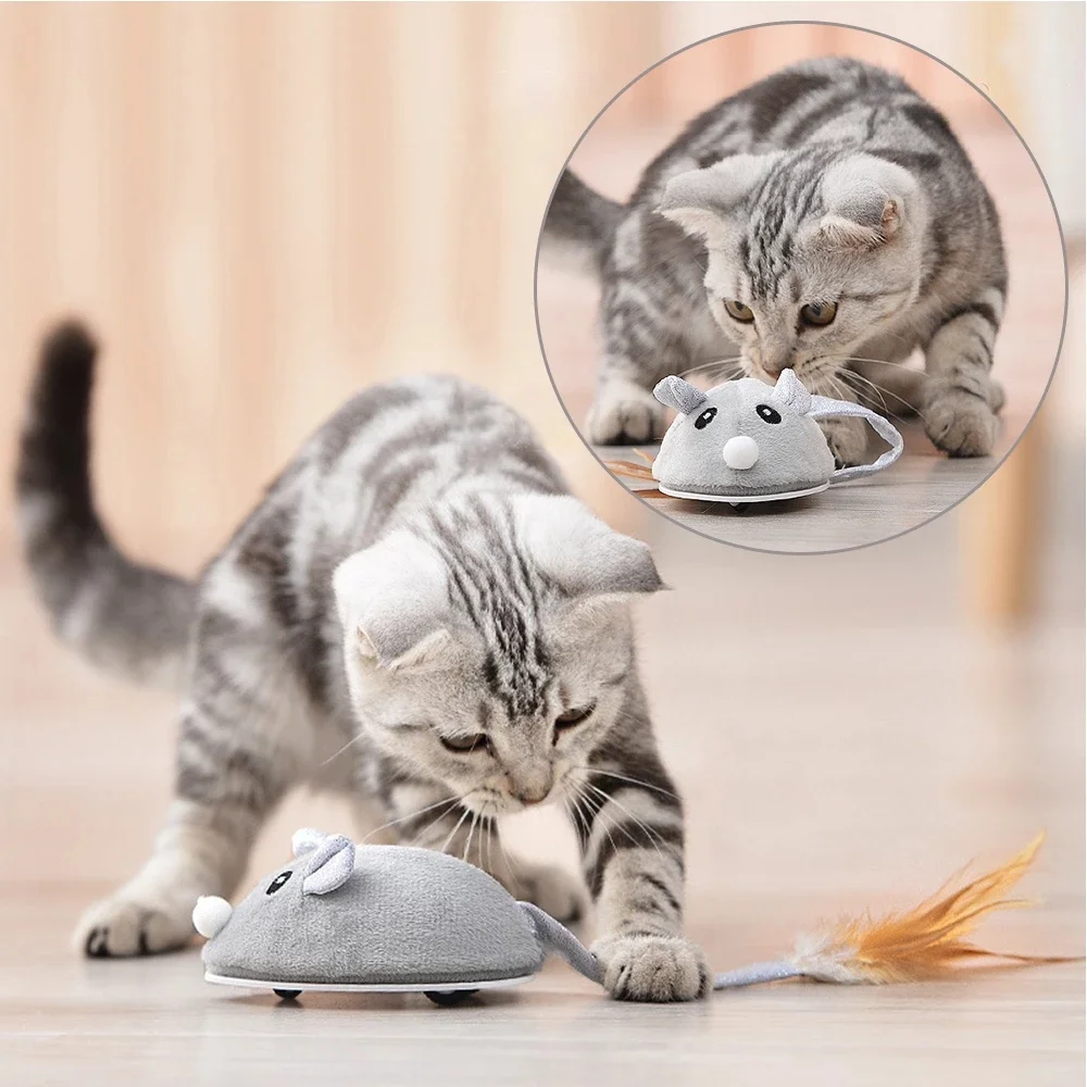 

Pet Cat Toys Automatic Motion Mouse Shape Toys For Cats Dog interactive Chase USB Rechargeable Pet Chew Toy accessorie