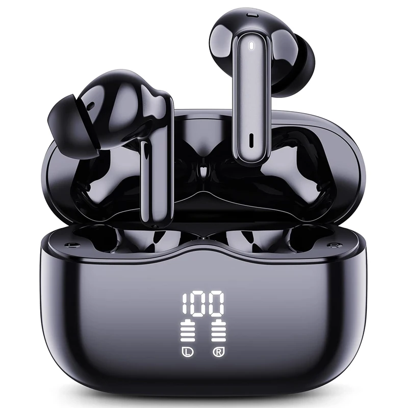 

TWS Ture Wireless Bluetooth Earphone ANC Noise Cancelling Earbuds with Double Mic and LED Battery Display, Long Time Display.