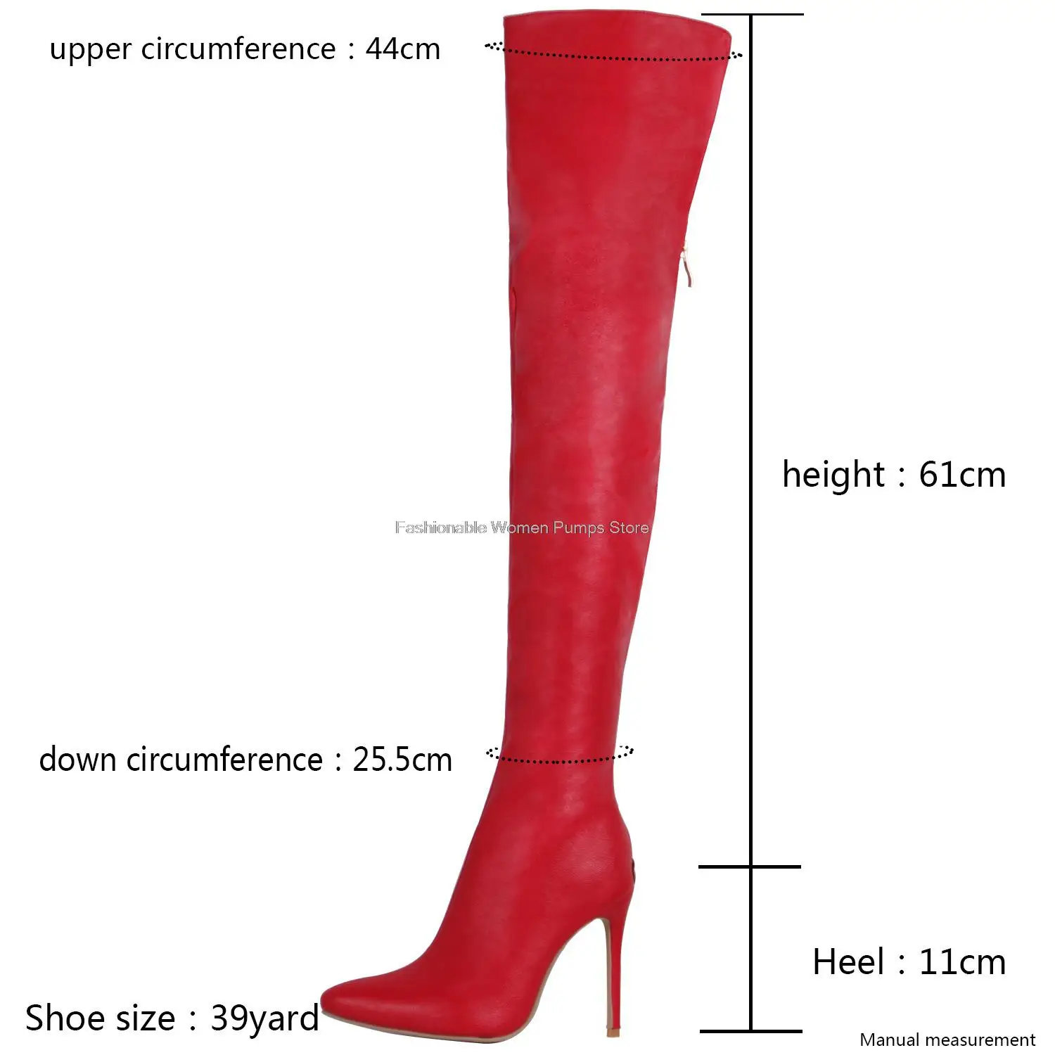 Over the Knee Boots Women Sexy High Heels Thigh High Boots Heeled Stiletto Party Shoes Autumn Long Boots Ladies Plus Size Shoes images - 6