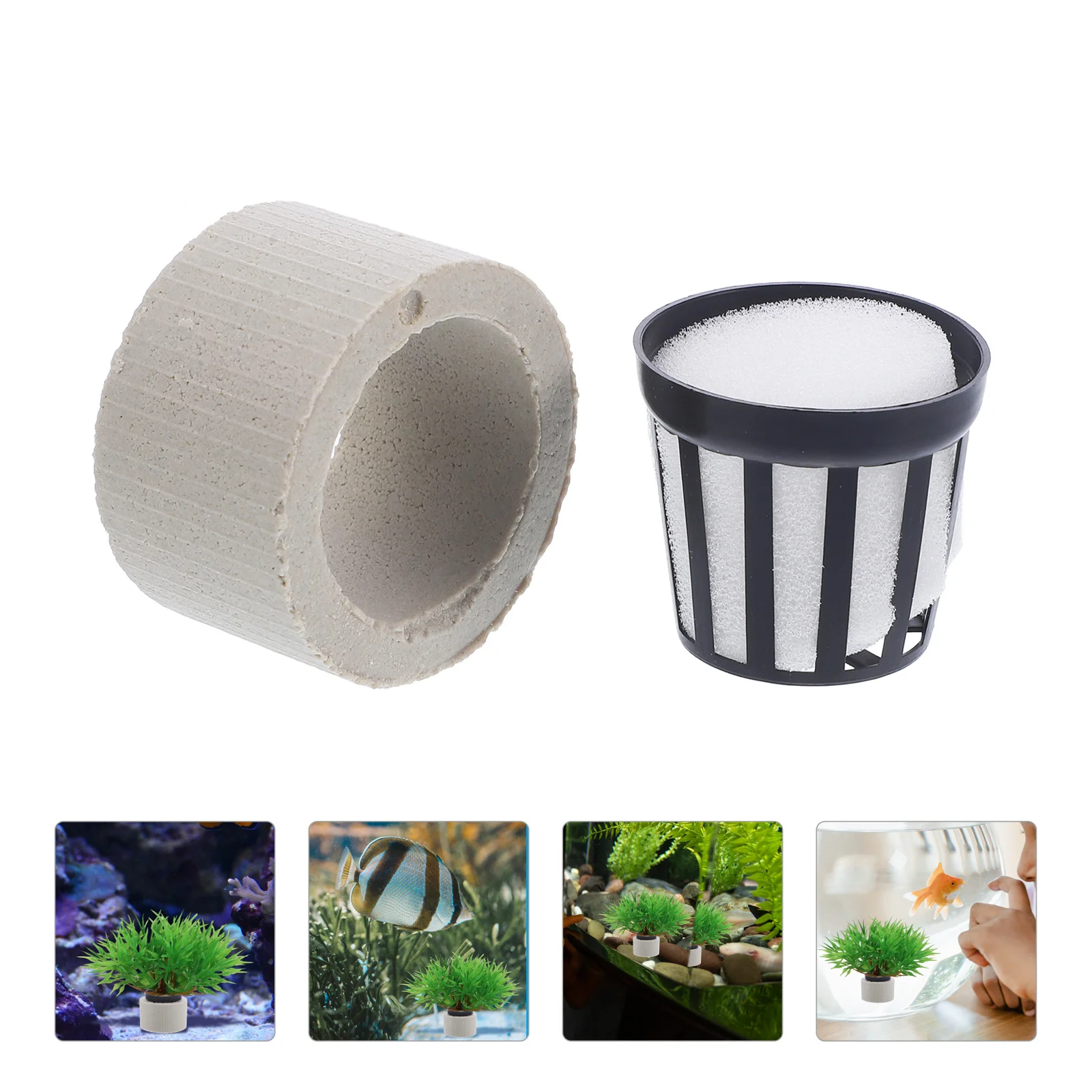 

Ceramic Planter Pot Water Plants Ring Fixing Base Fish Tank Rings Flowerpot Holding Plastic Decors Aquatic Fixed