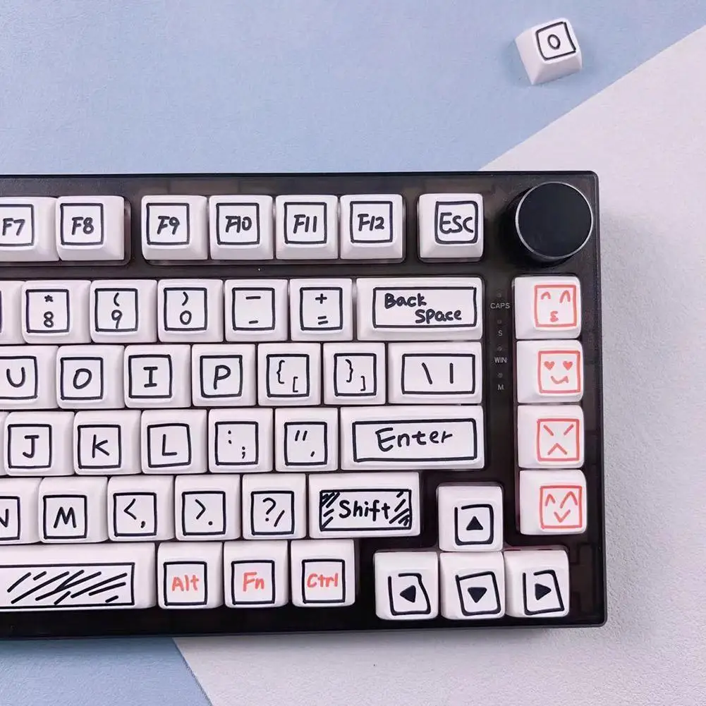 

Колпачки для клавиш с граффити на 126 клавиш, колпачки для клавиш XDA Profile PBT для Mx Switch, механическая клавиатура, милые колпачки для клавиш с аним...