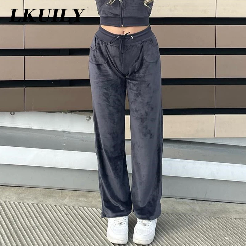 

Y2K Sweatpants for Women 2022 Autumn New Straight Baggy Soft Fashion Oversize Sports Pants Jogging Pants Balck