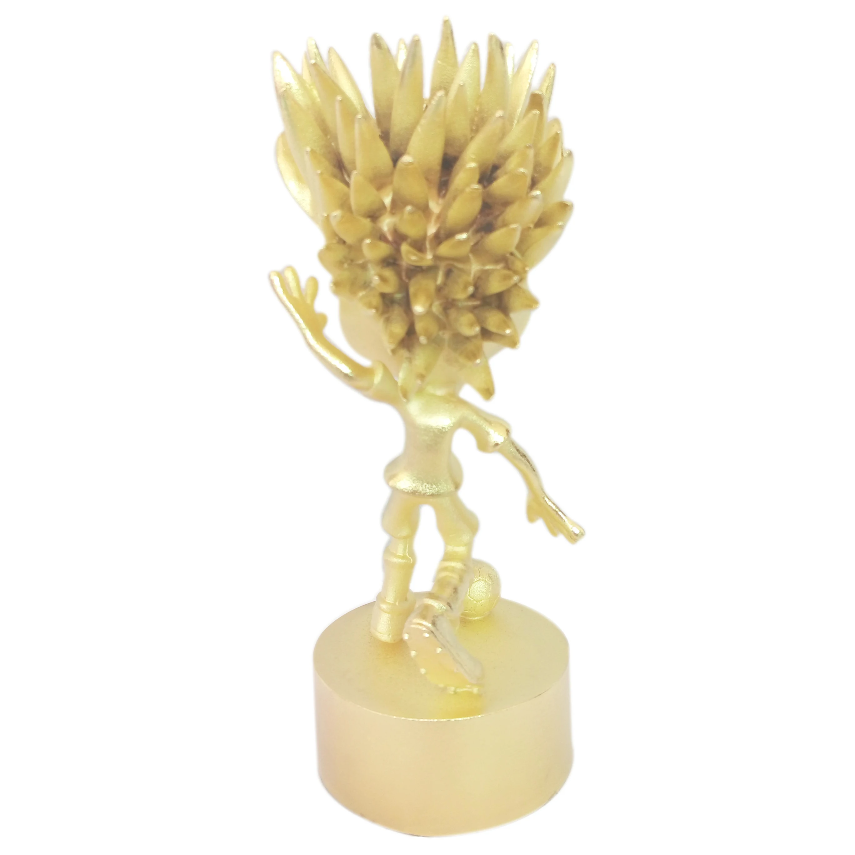 Заводские металлические золотые статуи ежа футбола талисмана скульптура трофей