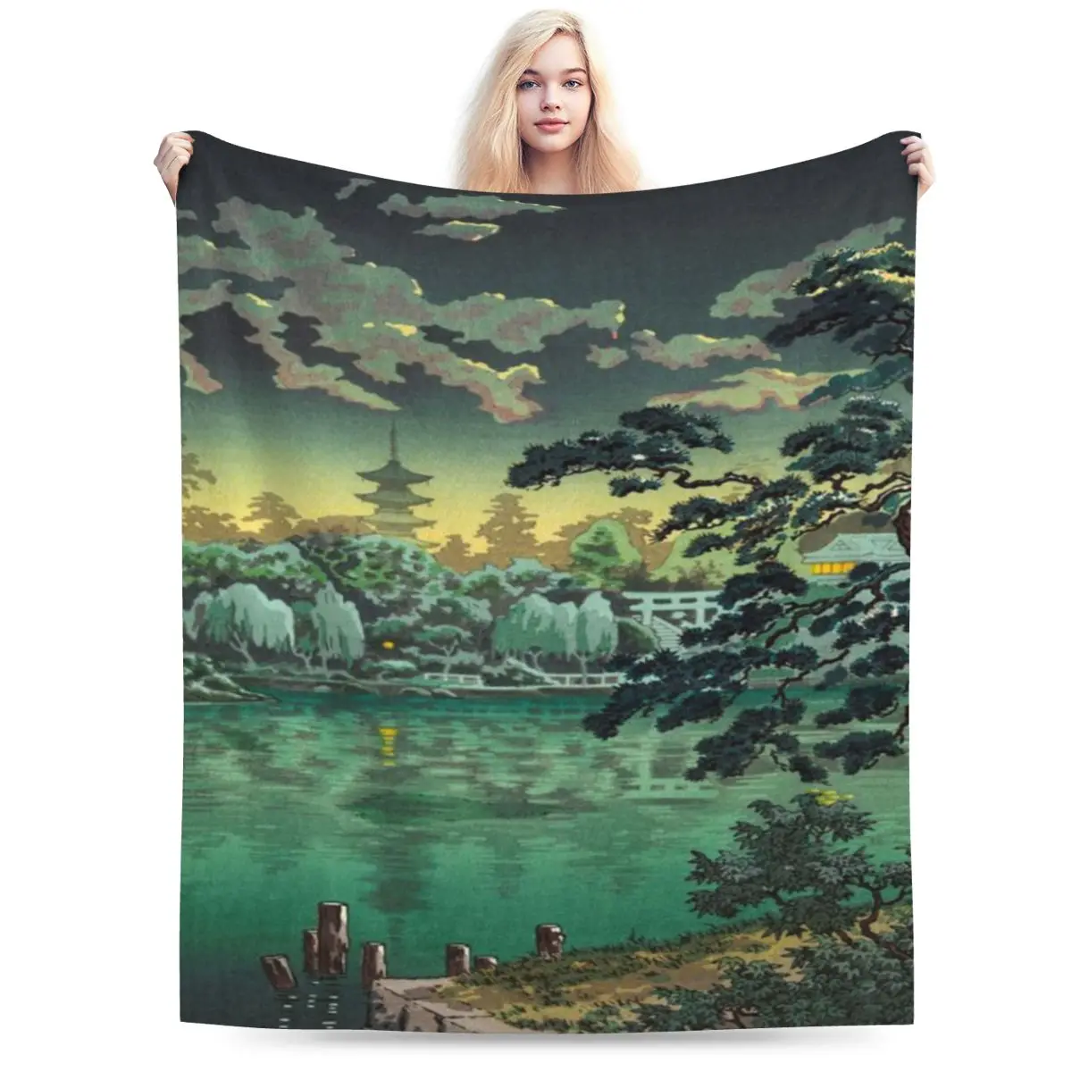 Tsuchiya Koitsu — ультрамягкое одеяло из микрофлиса Ueno Shinobazu Pond