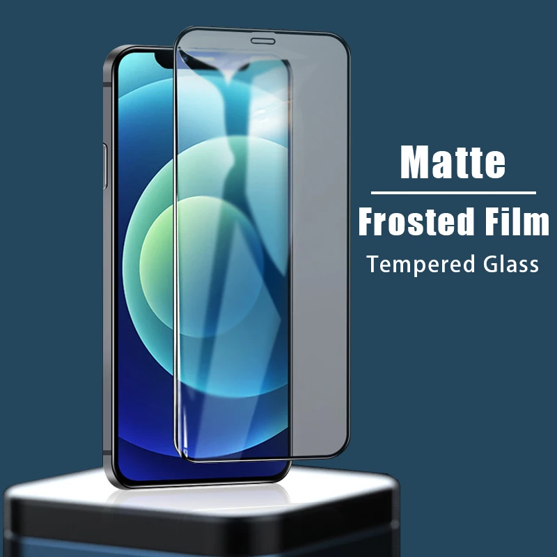 

2Pcs Tempered Glass Matte Frosted Membrane For iPhone 12 13 11 Pro Max No Fingerprint Screen Protectors for iPhone 14 Plus X XR