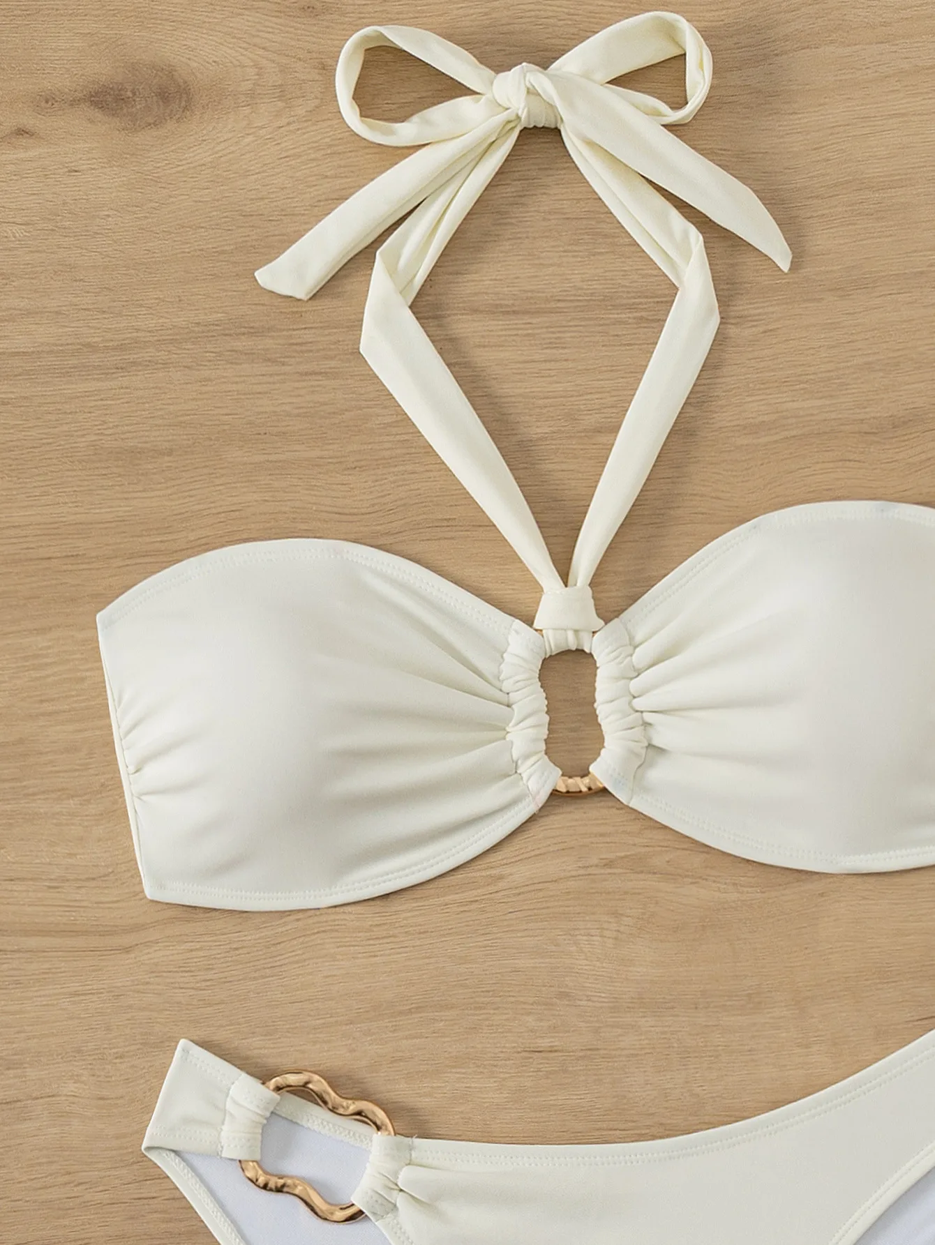 Женское украшение роскошный комплект бикини с микро-стрингами белый купальник