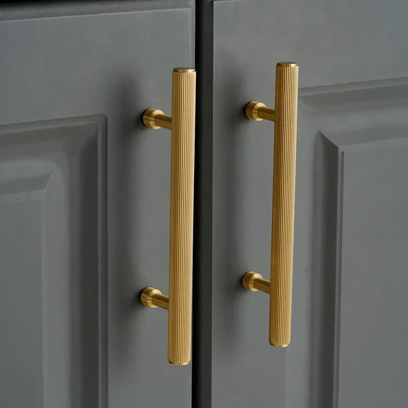Высококачественные вертикальные Твердые Латунные Ручки для ящиков шкафов
