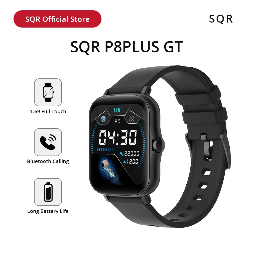 Водонепроницаемые Смарт-часы SQR P8 Plus GT с сенсорным экраном и Bluetooth - купить по