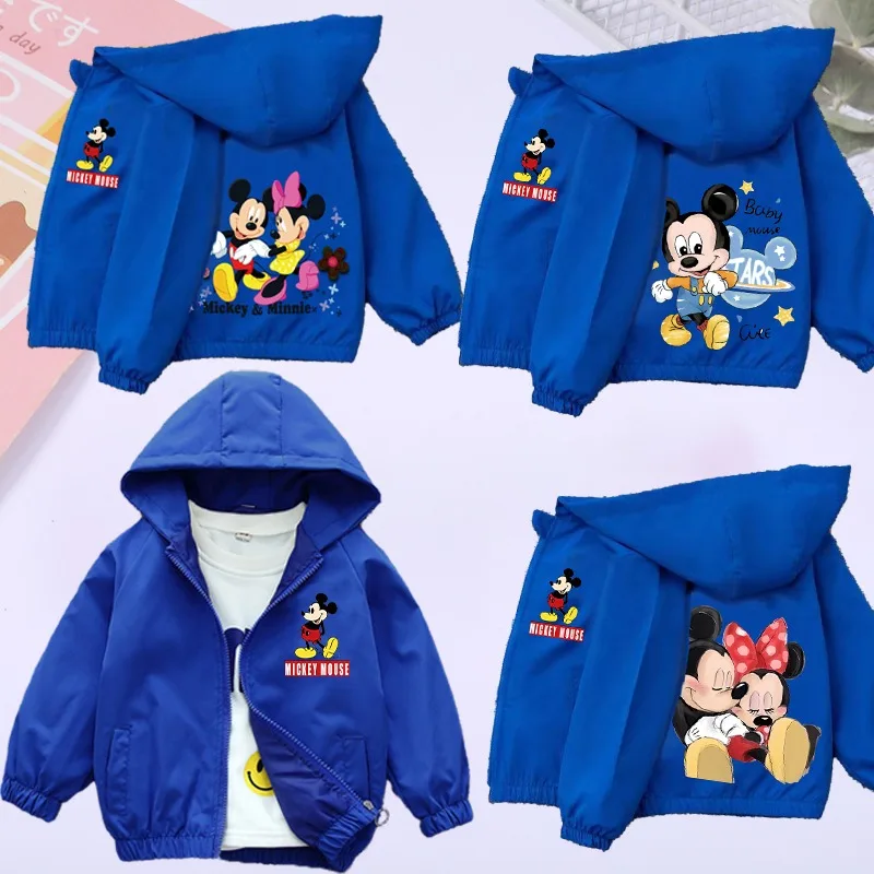 Disney Anime Jacket Boy Tops Donald Duck Mickey Fashion Kids Clothes Baby Cute Cartoon Windproof Casuals Coat Birthday Xmas Gift