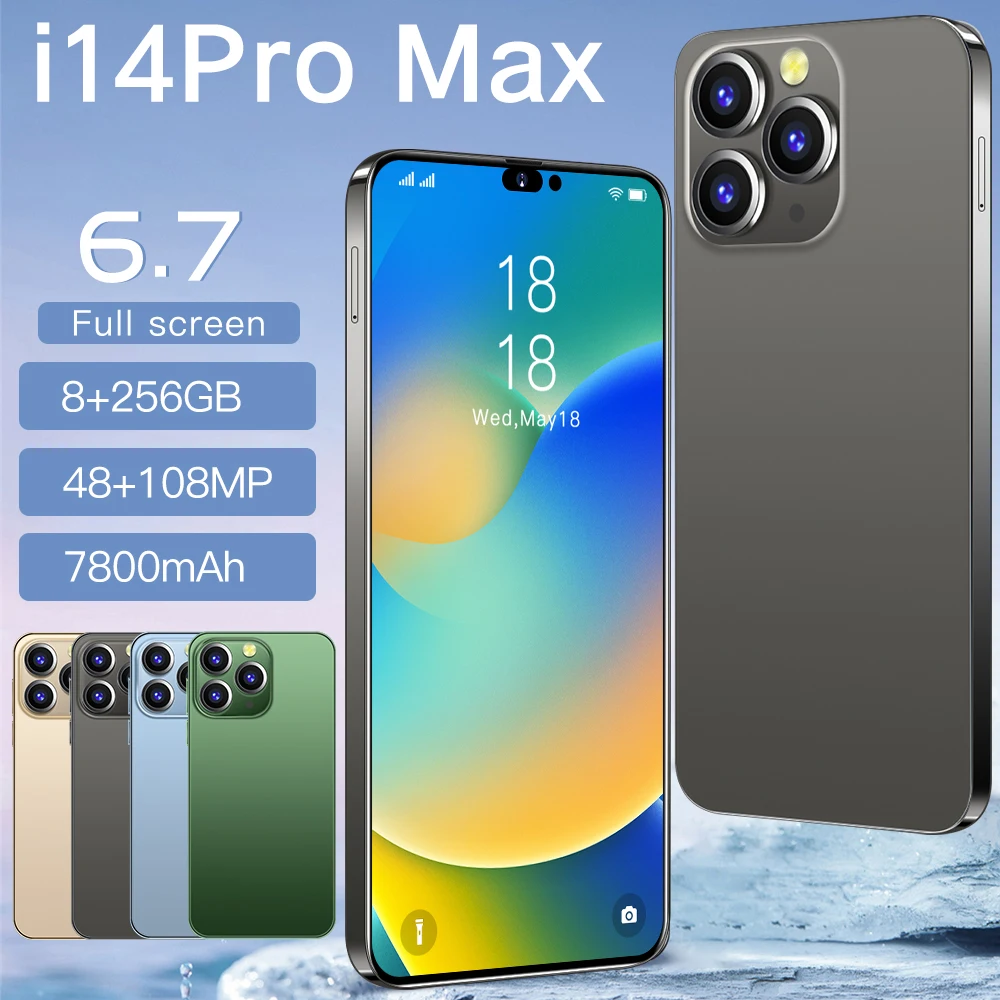 

2022 14ProMax 6.7 Inch Face Unlock HD Full Screen Android Smartphone RAM 8+256