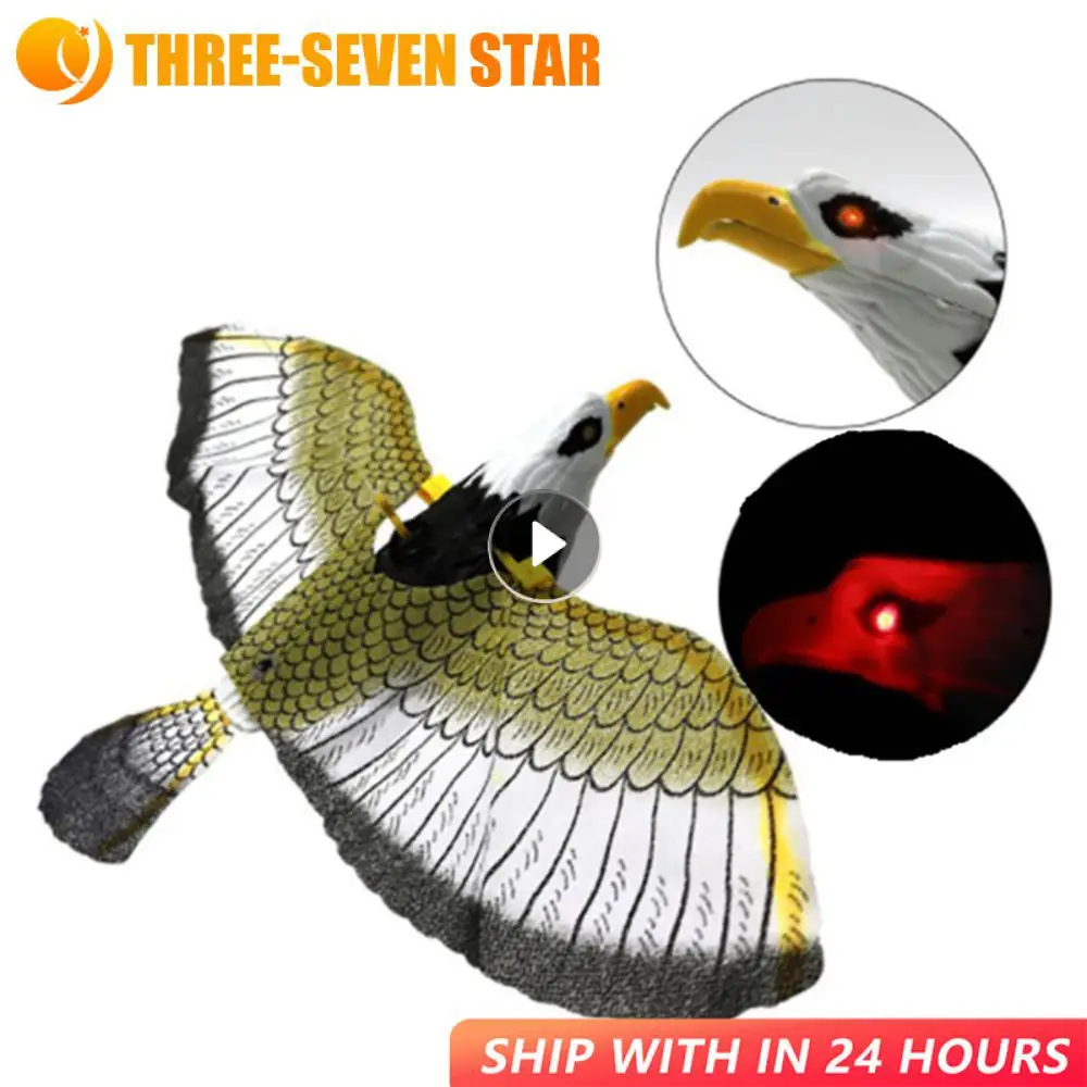 Electric Eagle Luminous Bird Repellent Hanging Lever With Music Portable Flying Bird Scarer Garden Lawn Pest Control Products