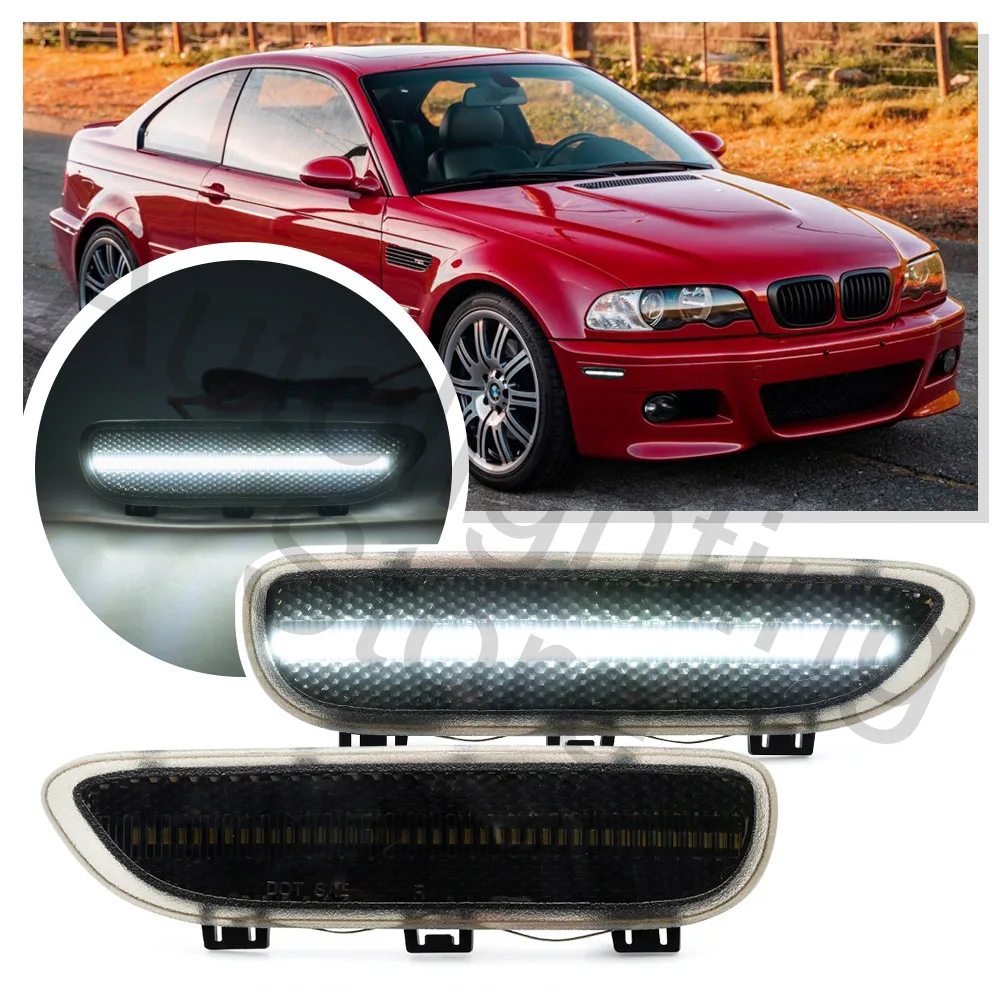 

2 шт., светоотражасветильник лампы для переднего бампера BMW 3 серии M3 E46 1999 2000-2003 Coupe и Convertible 2001-2006, боковые габаритные огни