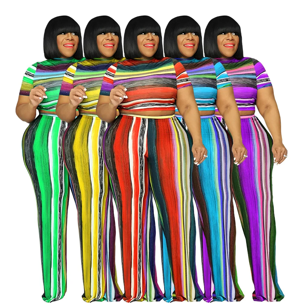 

2 Piece Set Women Dashiki African Clothes 2022 Autumn Spring New Fashion Short Sleeve Top and Pants Suit Matching Sets