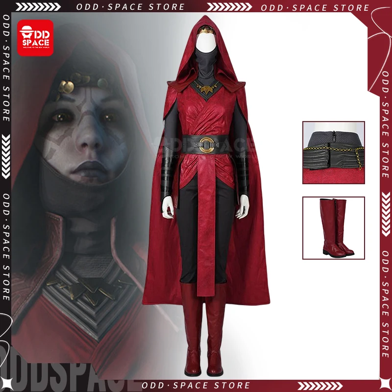 

Nightsister Merrin Cosplay Costume Movie High Quality Cosplay Suit Wine Cape Nightsister Merrin Cosplay Shoes For Diablo Style